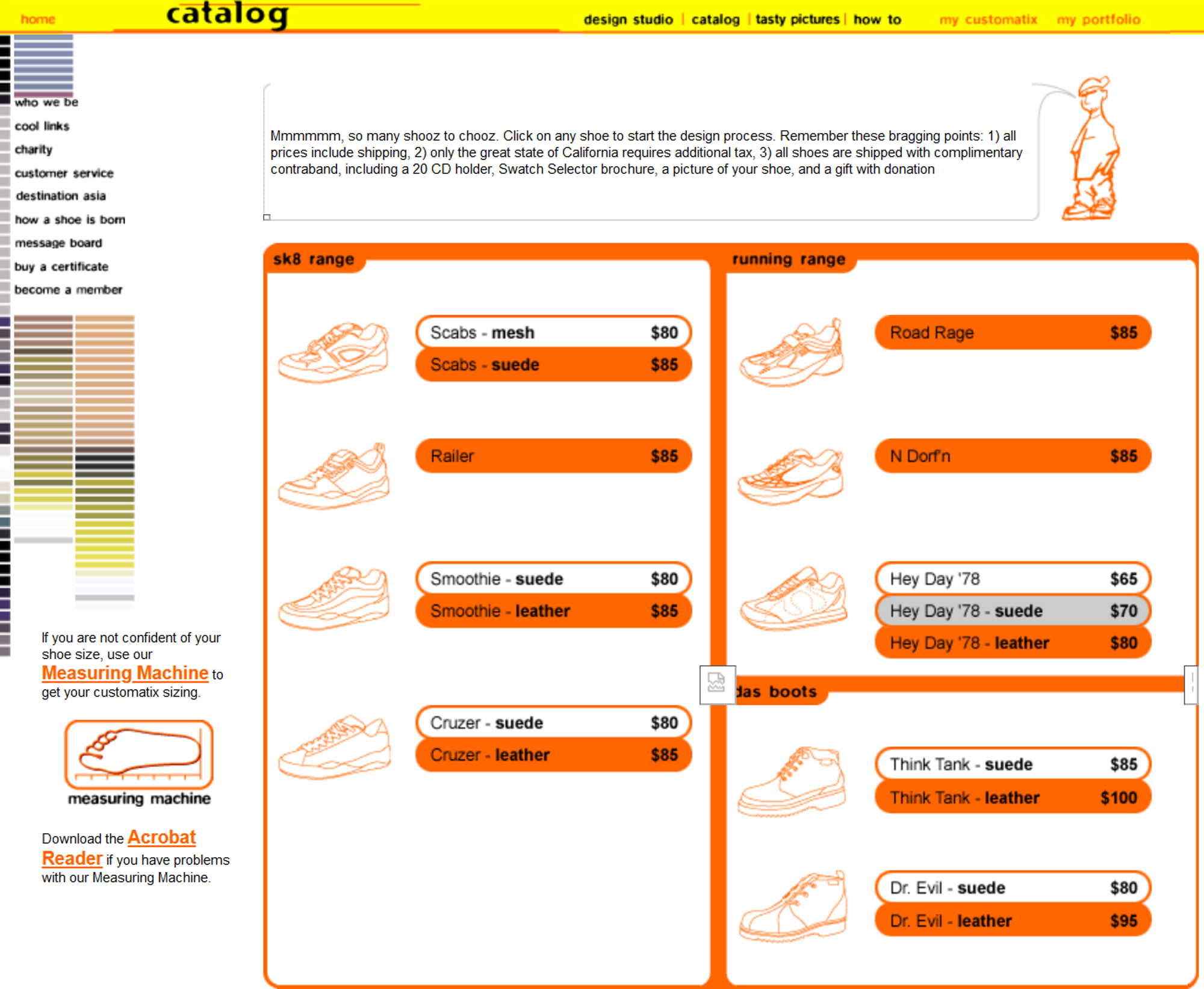  customatix.com shoe configurator (2000)